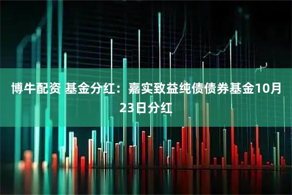 博牛配资 基金分红：嘉实致益纯债债券基金10月23日分红